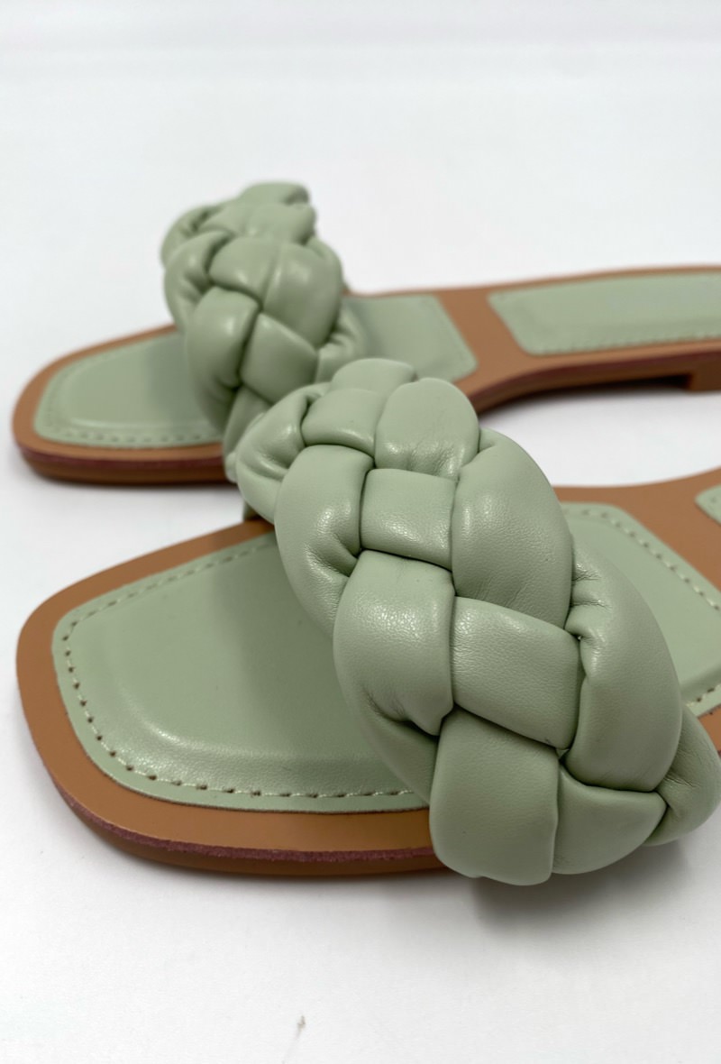 Pantoletten Bubble in Hellgrün, Miina Fashion Onlineshop