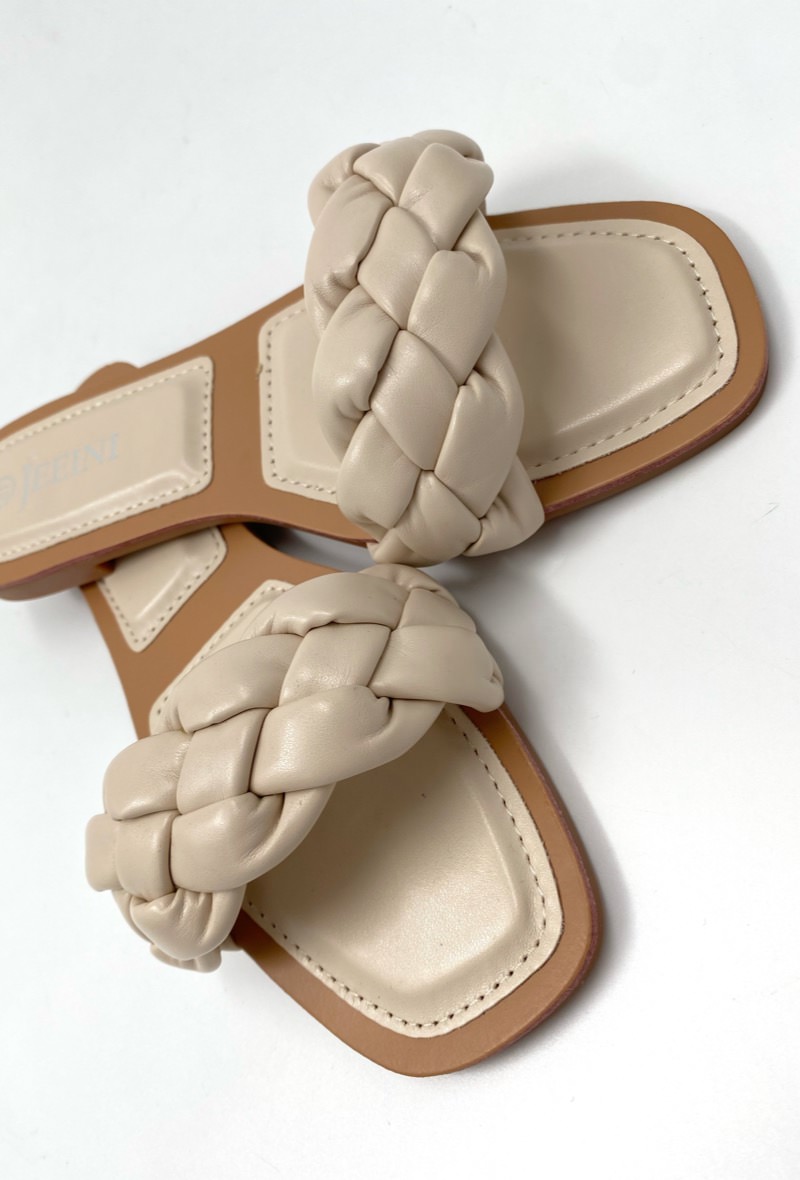 Pantoletten Bubble in Beige, Miina Fashion Onlineshop