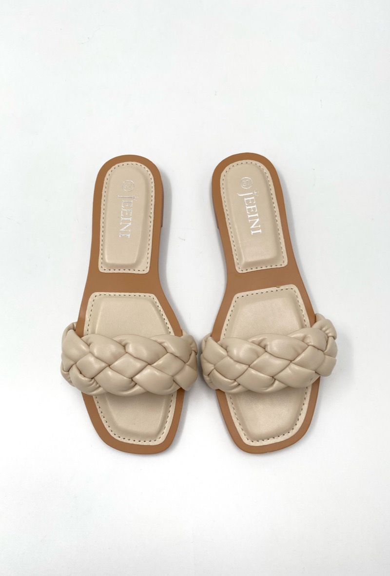 Pantoletten Bubble in Beige, Miina Fashion Onlineshop