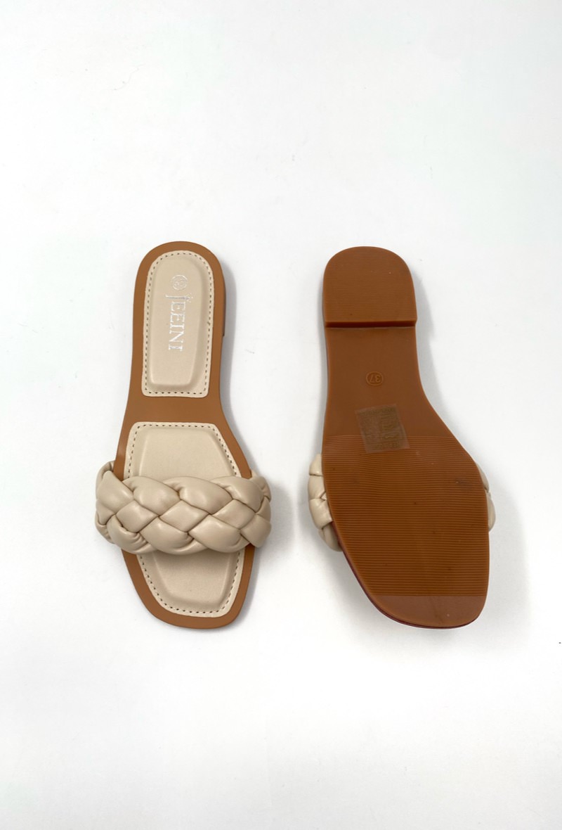 Pantoletten Bubble in Beige, Miina Fashion Onlineshop